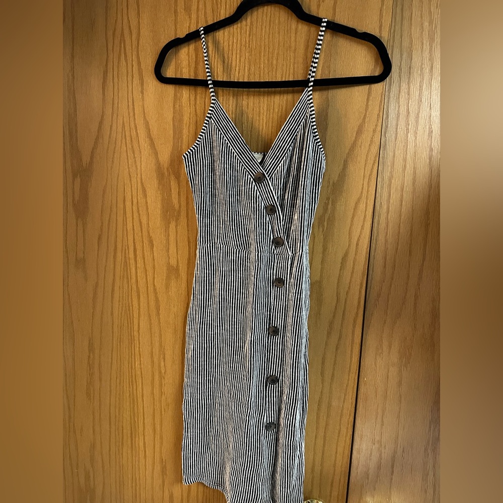 CAUTION TO THE WIND STRIPE DRESS